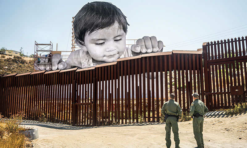 JR, GIANTS, Kikito and the Border Patrol, Tecate, Mexico - U.S.A., 2017